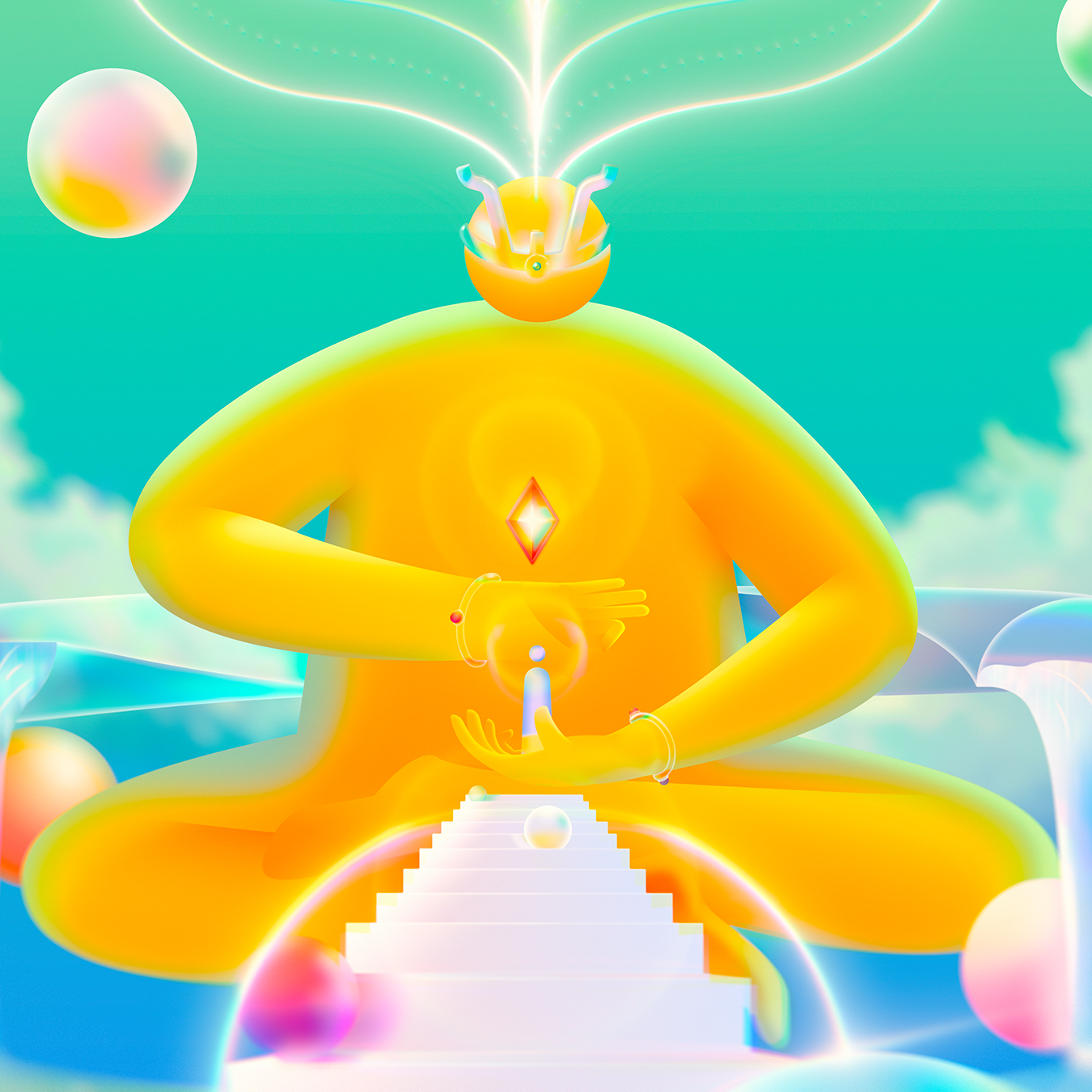 Ascension — contemporary figurative art print by Andrea Gendusa