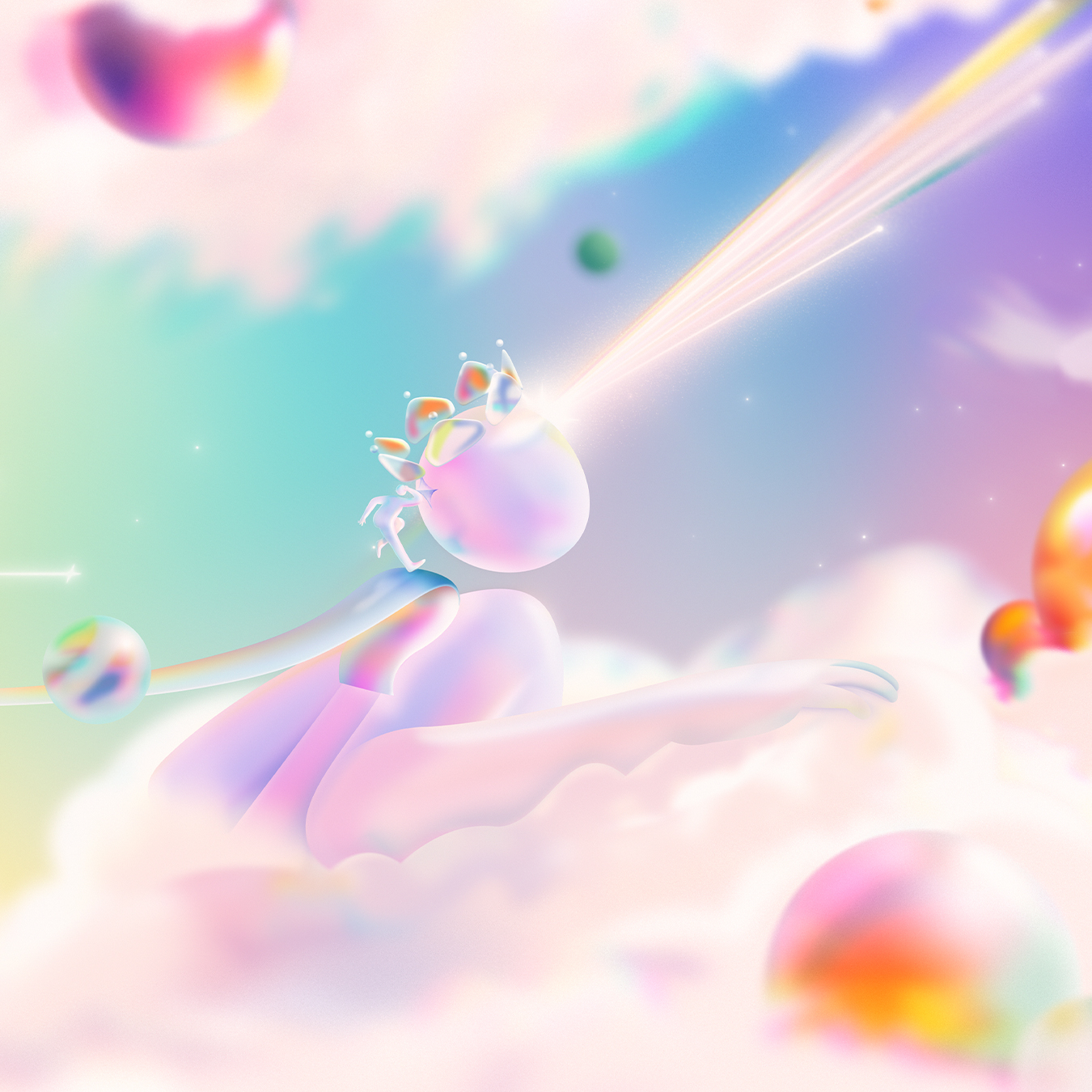 Ascension — contemporary figurative art print by Andrea Gendusa. A figure at the threshold where light becomes structure. Fields of Light. Edition of 10.